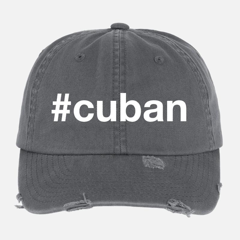 CUBAN Cuba Hashtag Flexfit Vintage Destroyed Cap