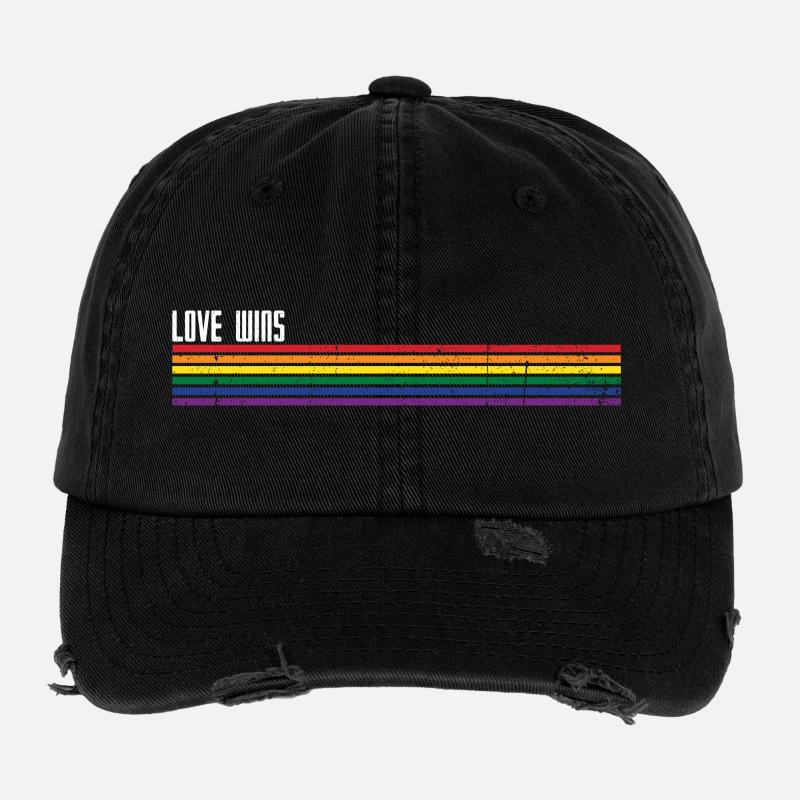 Superposition de fierté à rayures arc-en-ciel Casquette vintage effet usé Flexfit