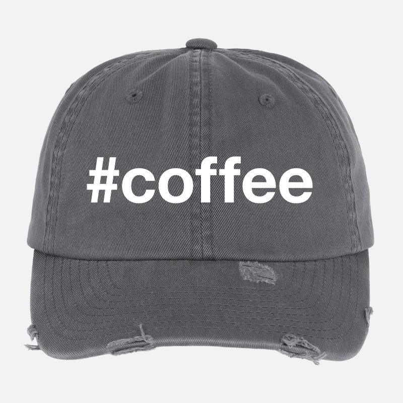 CAFÉ Hashtag Kaffee Casquette vintage effet usé Flexfit