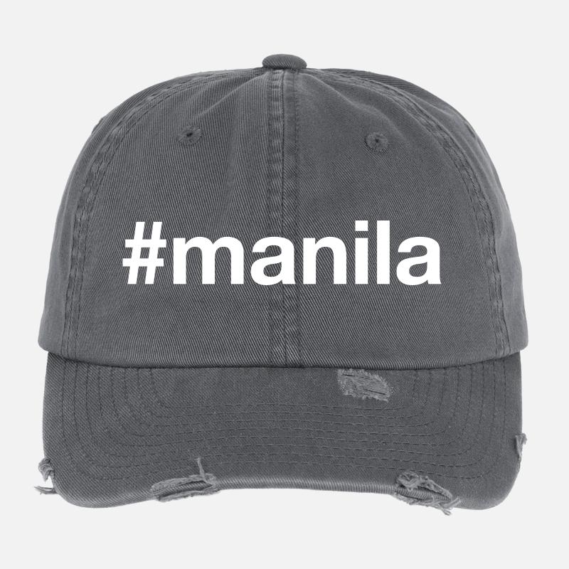MANILA Hashtag Philippinen Flexfit Vintage Destroyed Cap