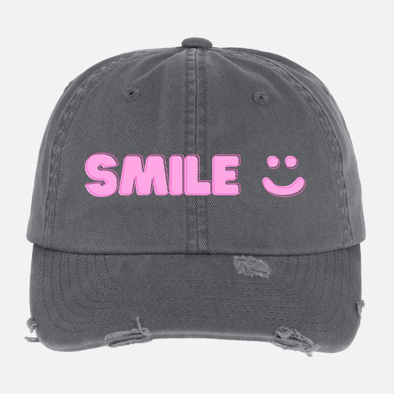 Lächeln-Print Flexfit Vintage Destroyed Cap