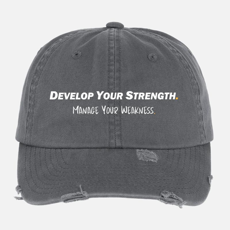 Develop your strength - Manage your weakness Flexfit Vintage Destroyed Cap