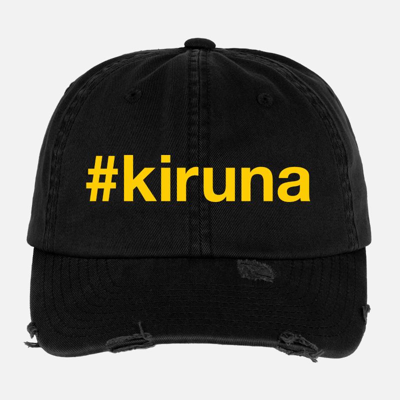 Hashtag Kiruna Sverige Suède Casquette vintage effet usé Flexfit