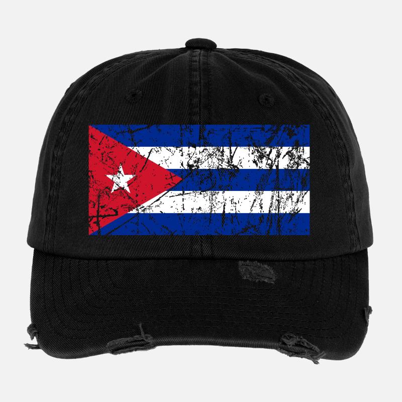 Effet vintage de drapeau de Cuba Casquette vintage effet usé Flexfit