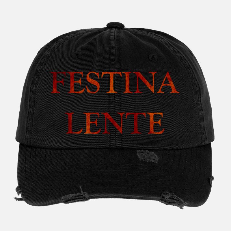 Festina Lente, latin quotes Flexfit Vintage Destroyed Cap
