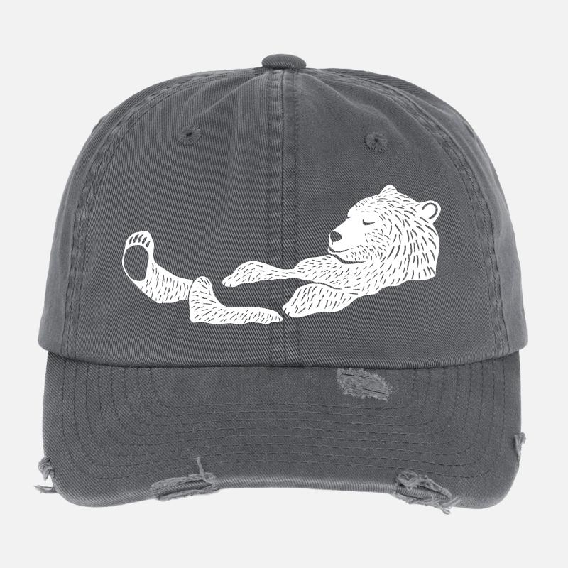 Eisbär, der Schwimmer Flexfit Vintage Destroyed Cap