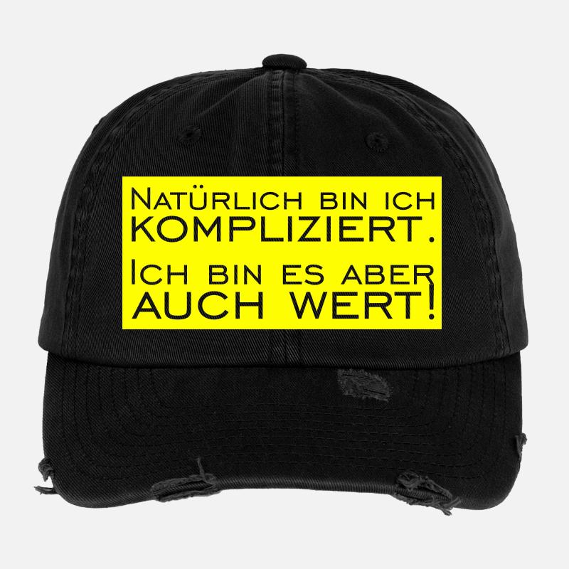 Natürlich bin ich Kompliziert Flexfit Vintage Destroyed Cap