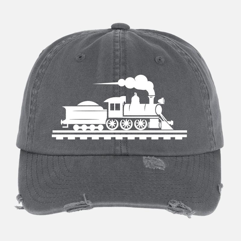 Eisenbahn Zeichnung Flexfit Vintage Destroyed Cap
