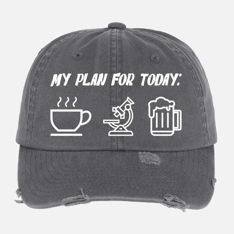My Plan For Today Coffee Microscope Beer Flexfit Vintage Destroyed Cap
