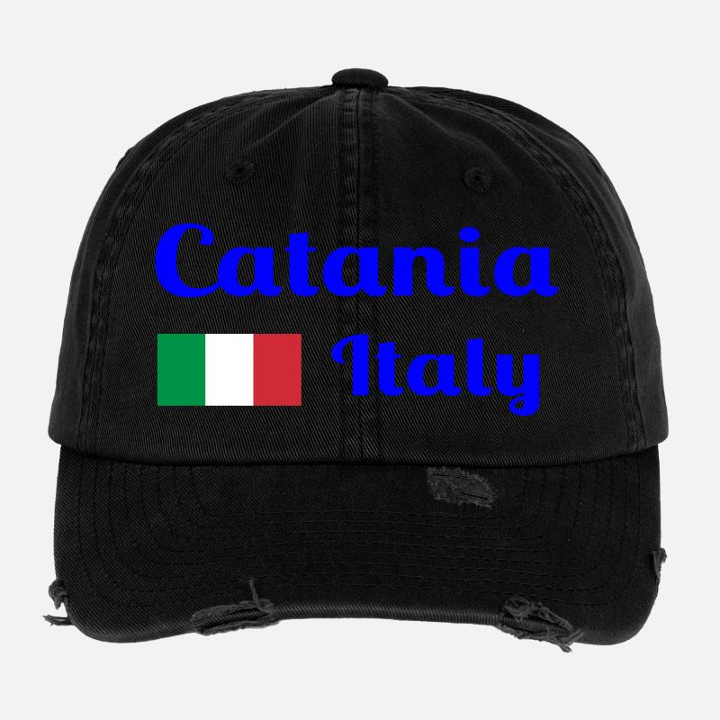 Catania Italy - Stylish prints Flexfit Vintage Destroyed Cap
