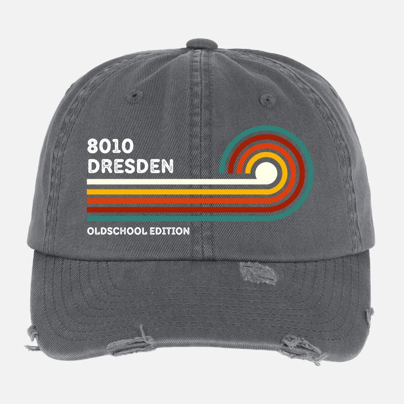 Dresden Retro Shirt 8010 Zip Code Vintage Flexfit Vintage Destroyed Cap