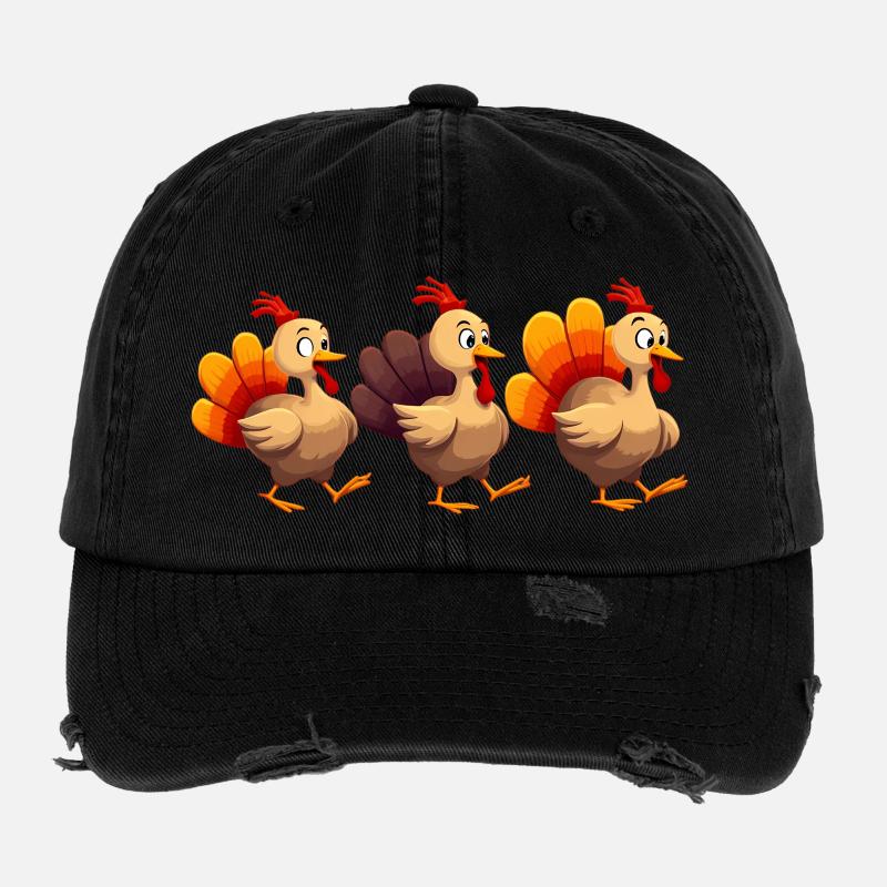 Bébé dinde de Thanksgiving Casquette vintage effet usé Flexfit