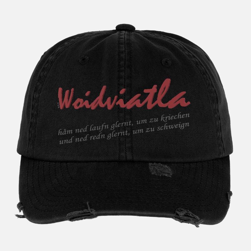 Logo d’écriture Woidviatla Casquette vintage effet usé Flexfit
