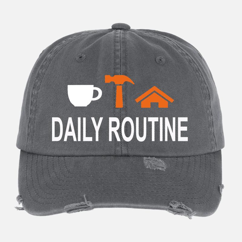 Routine quotidienne, routine quotidienne, le travail peut attendre Casquette vintage effet usé Flexfit