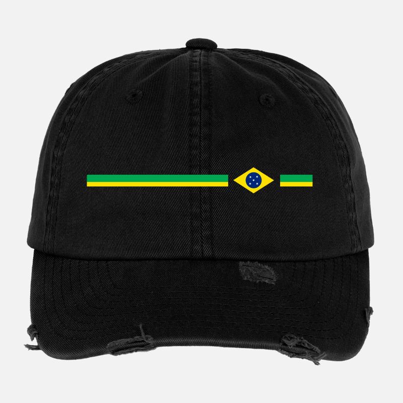 Brasilien-Design-Logo Flexfit Vintage Destroyed Cap