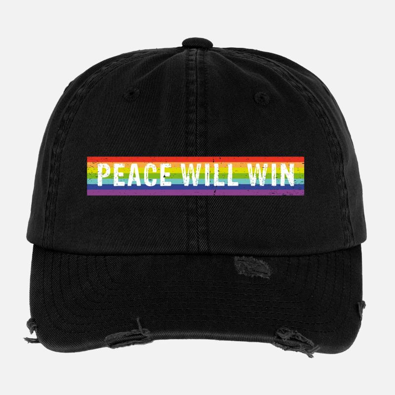 Peace will win spectral colors Flexfit Vintage Destroyed Cap