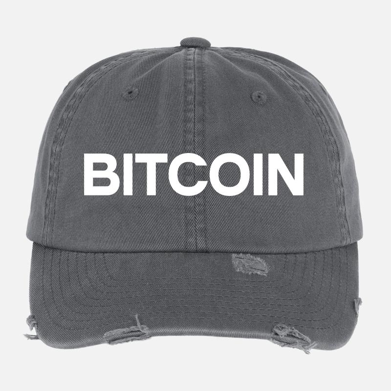Déclaration Bitcoin – Typographie minimale Casquette vintage effet usé Flexfit