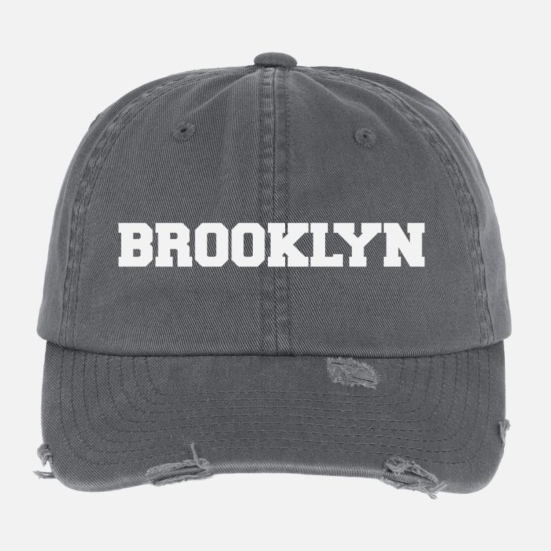 Brooklyn Blockschrift Design Flexfit Vintage Destroyed Cap