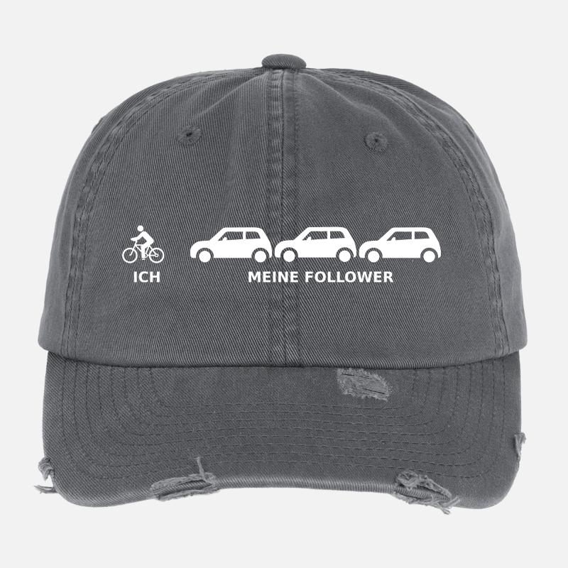 FahrradFan white Flexfit Vintage Destroyed Cap
