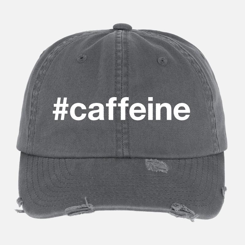 CAFFEINE Koffein Kaffee Flexfit Vintage Destroyed Cap