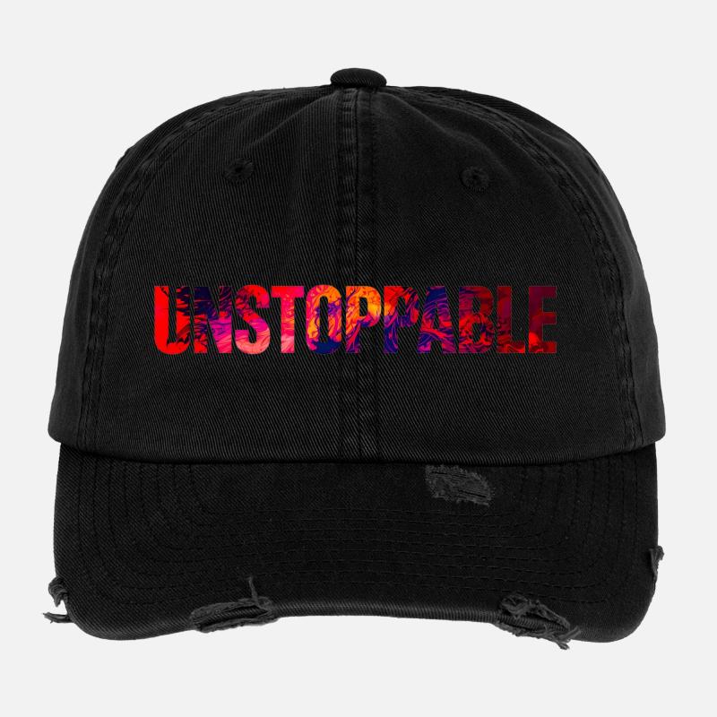 Conception de typographie abstraite imparable - Casquette vintage effet usé Flexfit - noir