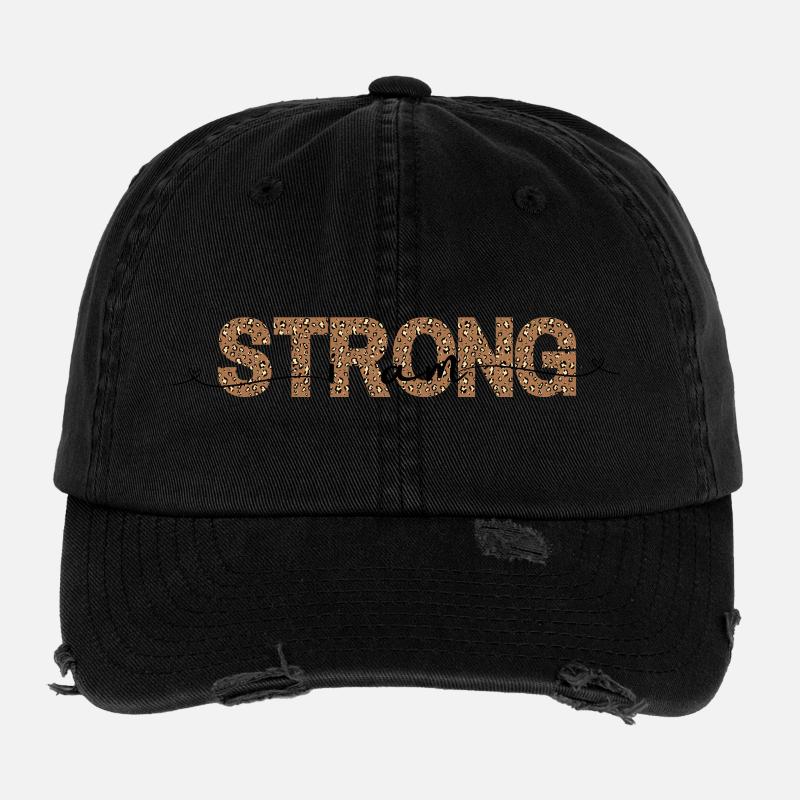 Impression de police Leopard STRONG Casquette vintage effet usé Flexfit