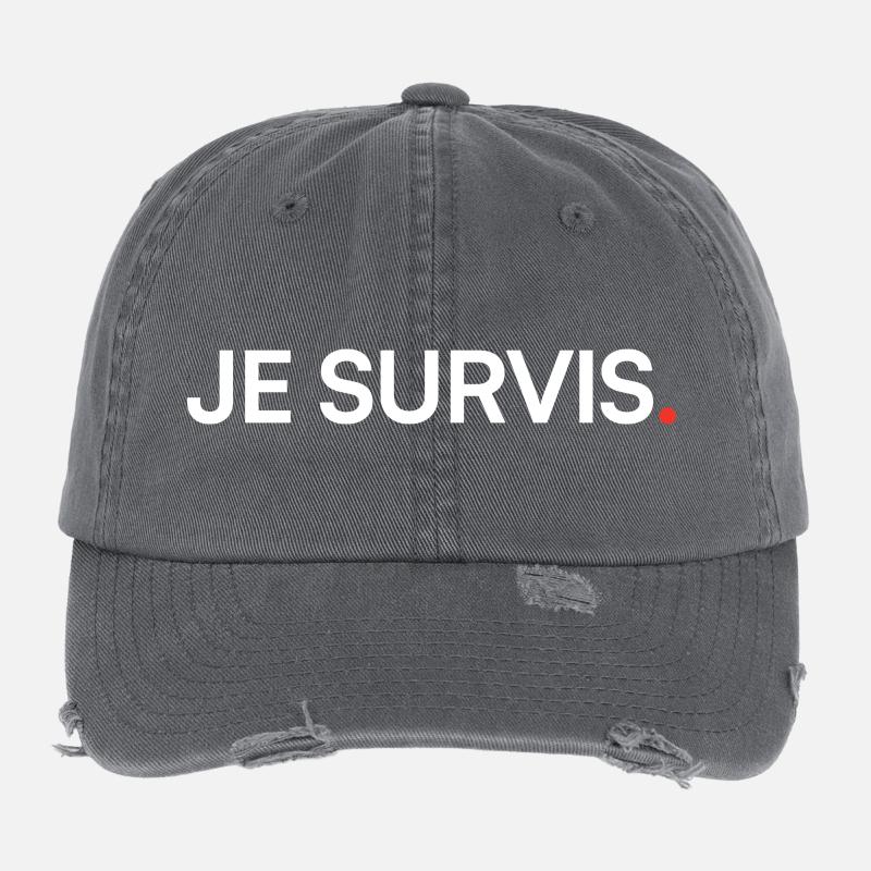 Ich überlebe Humor und moderne Einstellung Flexfit Vintage Destroyed Cap