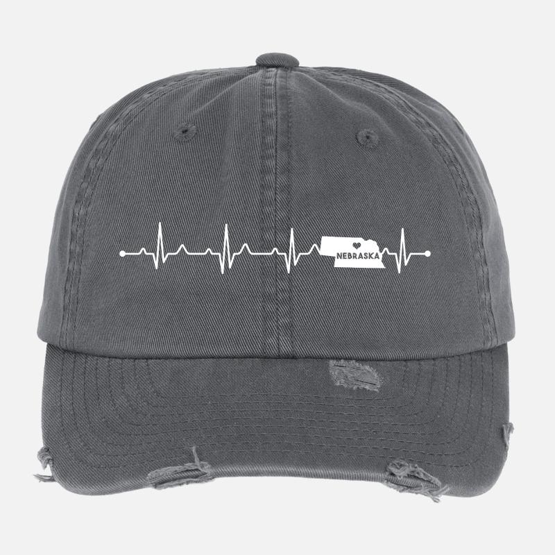 Nebraska State Herz-Übersicht: Cornhusker-Stolz Flexfit Vintage Destroyed Cap