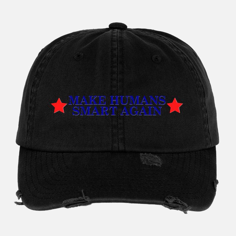 make humans smart again - Wahlslogan Flexfit Vintage Destroyed Cap