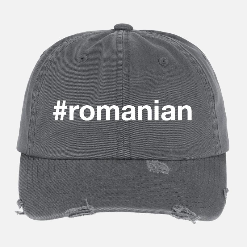 ROUMAIN Rumänisch Hashtag Casquette vintage effet usé Flexfit