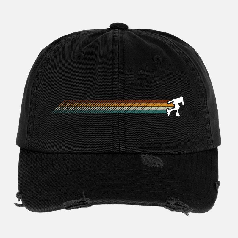 Awaiting design upload - Flexfit Vintage Destroyed Cap - black