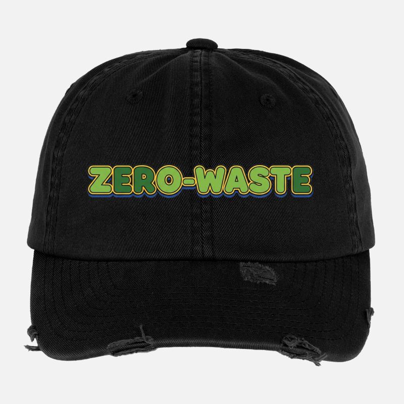 Zero-Waste Retro Grün Gelb Design Flexfit Vintage Destroyed Cap