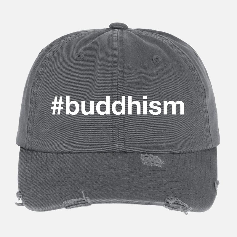 Buddhism Buddhist Buddhismus Flexfit Vintage Destroyed Cap