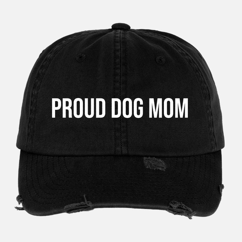 Stolze Hundemama | Hundeliebhaber-Geschenk - Flexfit Vintage Destroyed Cap - Schwarz