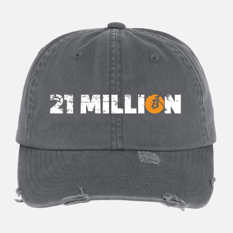 21 Million Bitcoin Flexfit Vintage Destroyed Cap