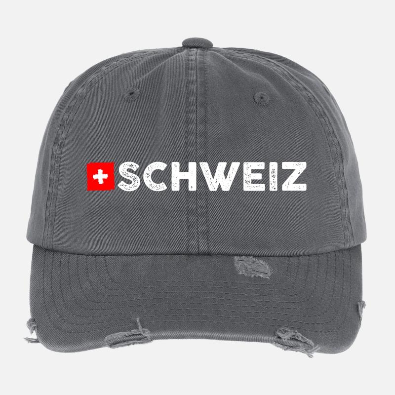 Flagge der Schweiz Flexfit Vintage Destroyed Cap