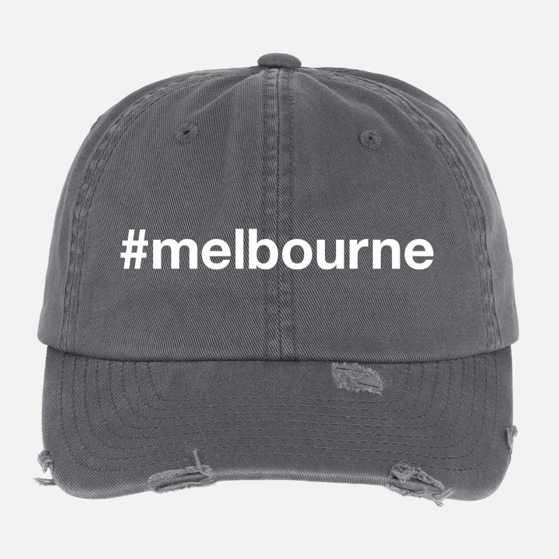 MELBOURNE Australie Hashtag Casquette vintage effet usé Flexfit
