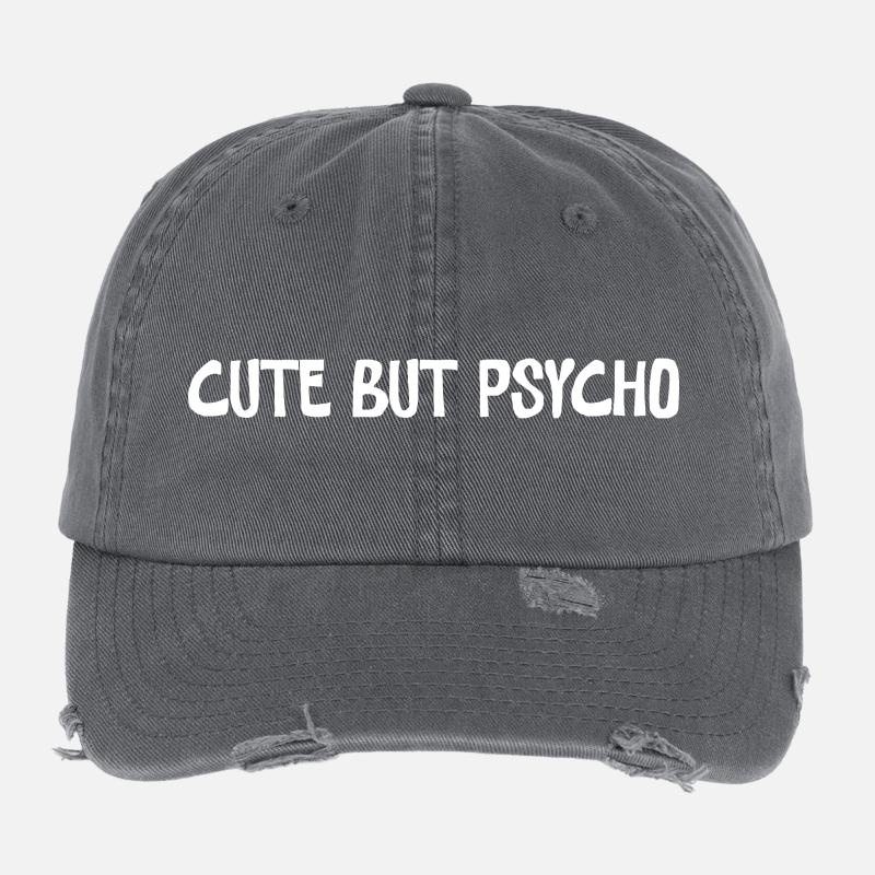 Cute but Psycho – Statement Typo Flexfit Vintage Destroyed Cap