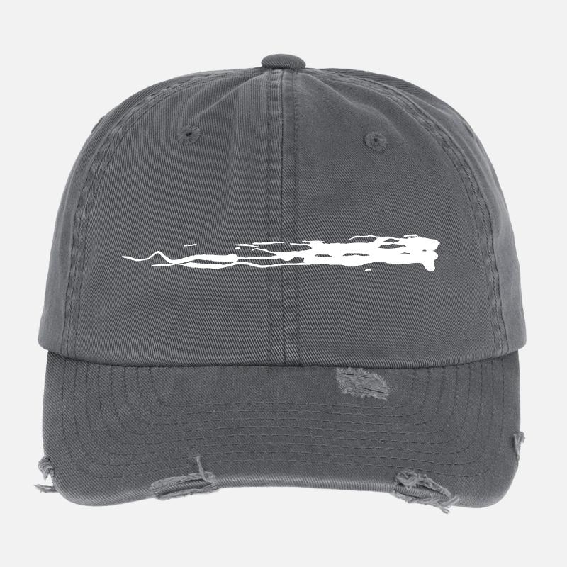 Brush stroke white (color changeable) sweeping Flexfit Vintage Destroyed Cap