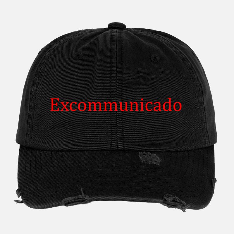 Excommunicado - red lettering Flexfit Vintage Destroyed Cap