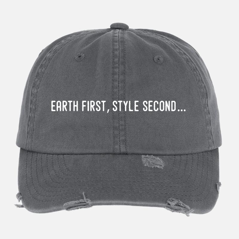 Earth first, second style... Flexfit Vintage Destroyed Cap