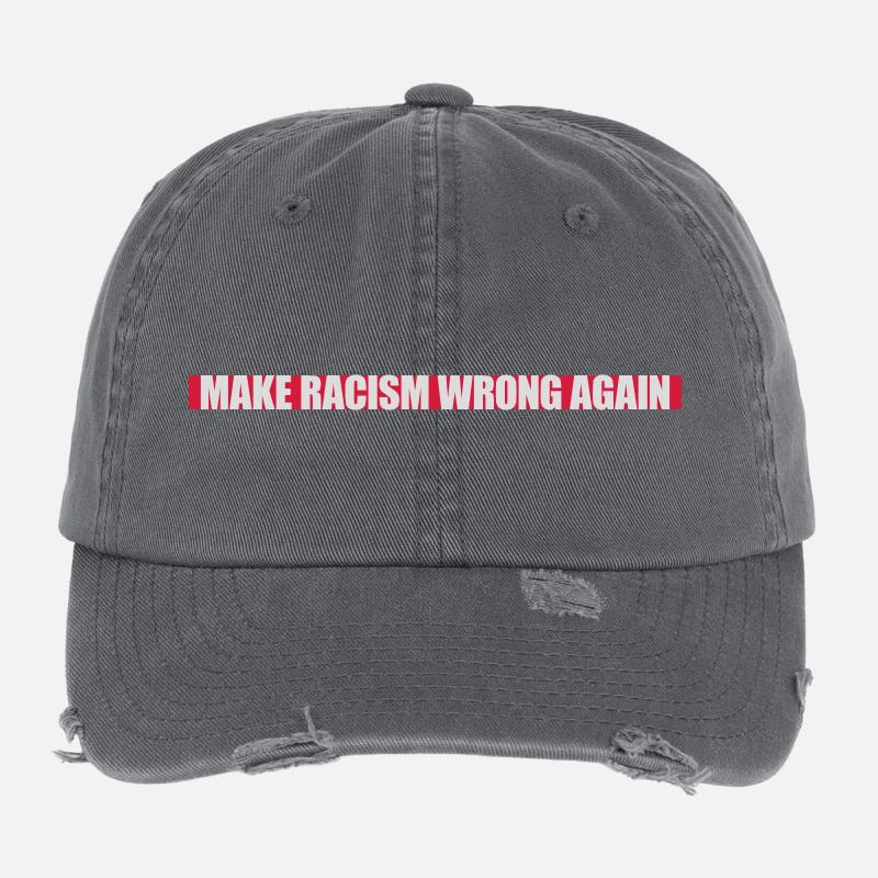 make racism wrong again Flexfit Vintage Destroyed Cap