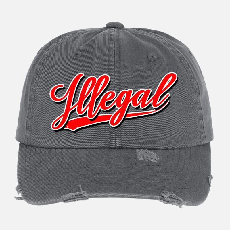 illegal gesetzlos gesetzwidrig ungesetzlich demo Flexfit Vintage Destroyed Cap