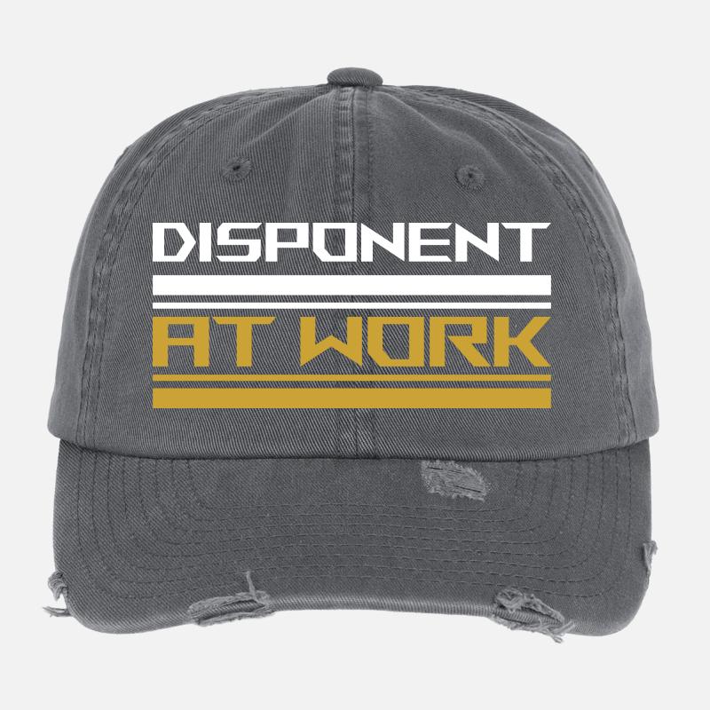 Disponent at work white Flexfit Vintage Destroyed Cap