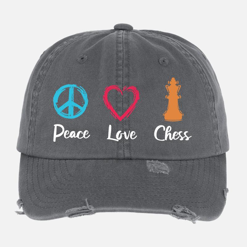 Peace Love Chess Flexfit Vintage Destroyed Cap