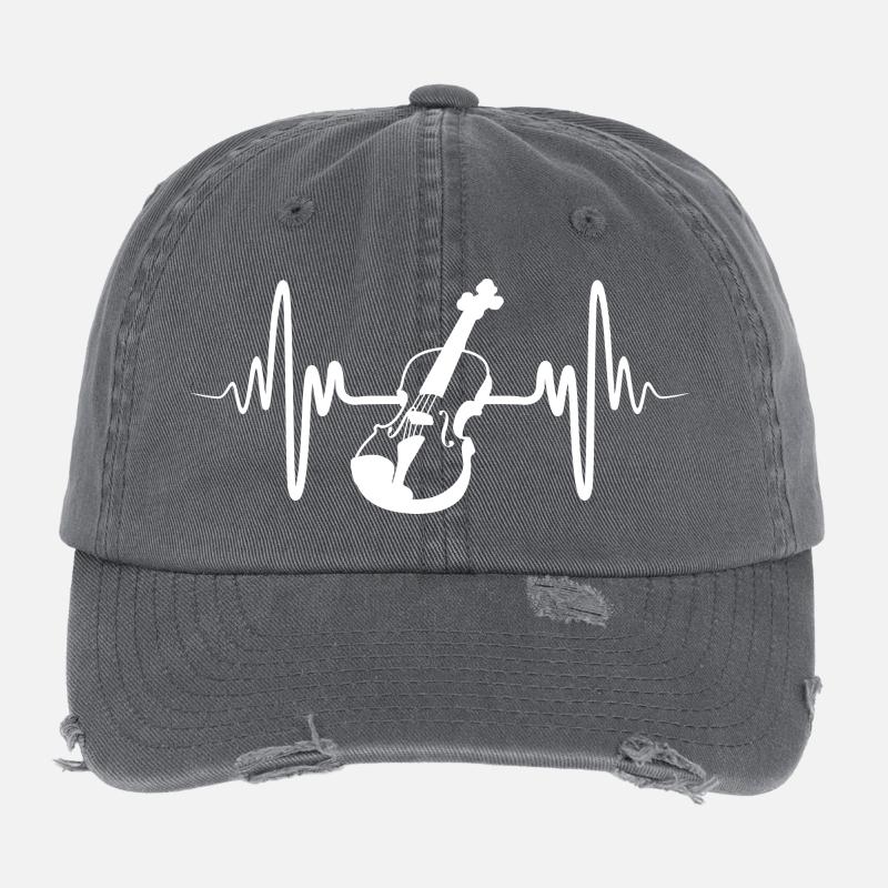 Retro Violin Flexfit Vintage Destroyed Cap