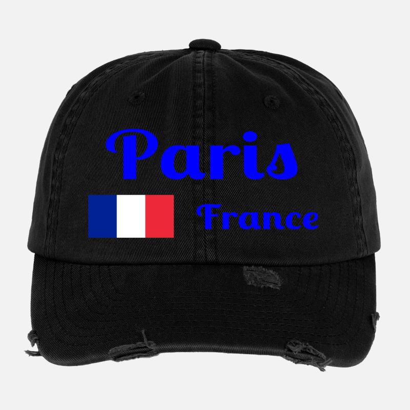 Paris Frankreich - Stilvolle Drucke Flexfit Vintage Destroyed Cap