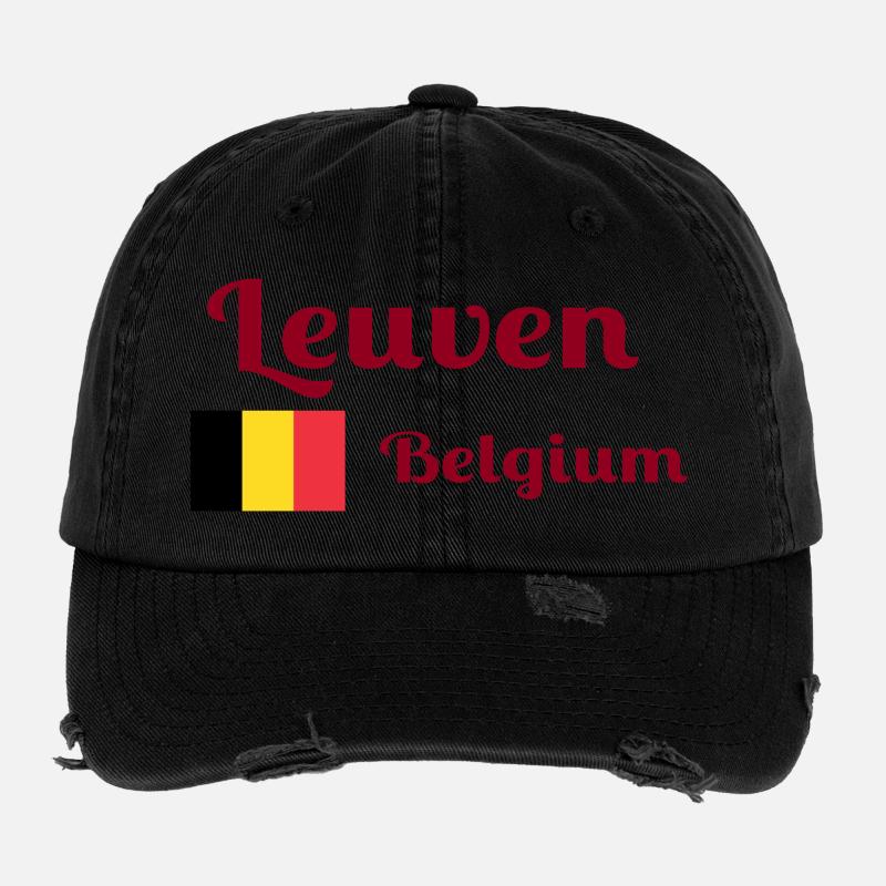 Leuven Belgien - Stilvolle Drucke Flexfit Vintage Destroyed Cap