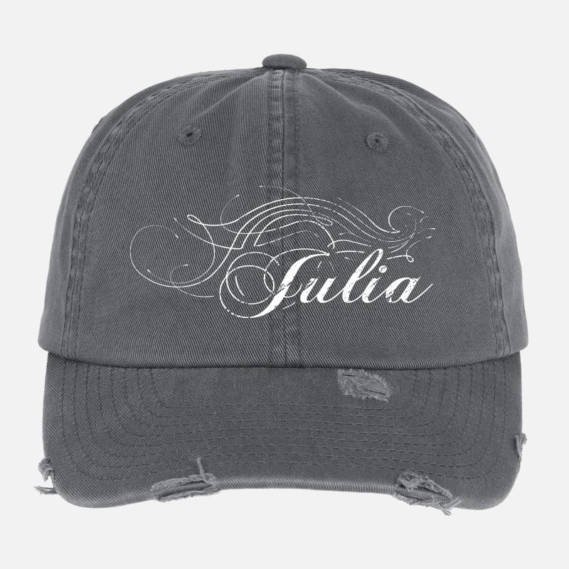 Julia decorated white Flexfit Vintage Destroyed Cap