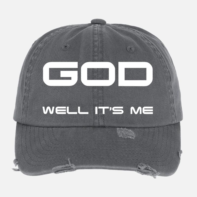 Dieu, c'est moi ! Casquette vintage effet usé Flexfit